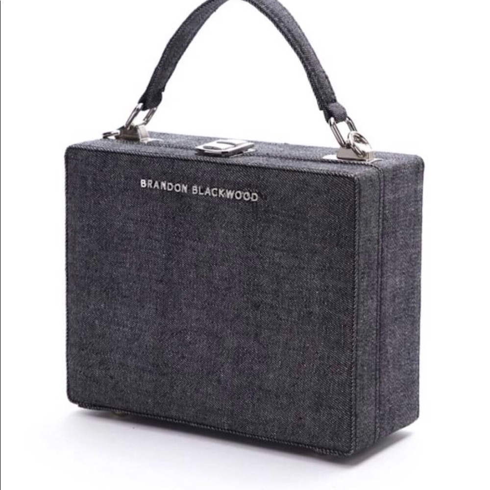 Brandon Blackwood Mini Kendrick Trunk| Black Denim with Gold Hardware
